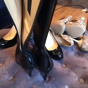 100mm Tournoi botta knee high Leather Louboutin Women’s  boots